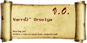 Varró Orsolya névjegykártya