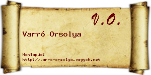 Varró Orsolya névjegykártya
